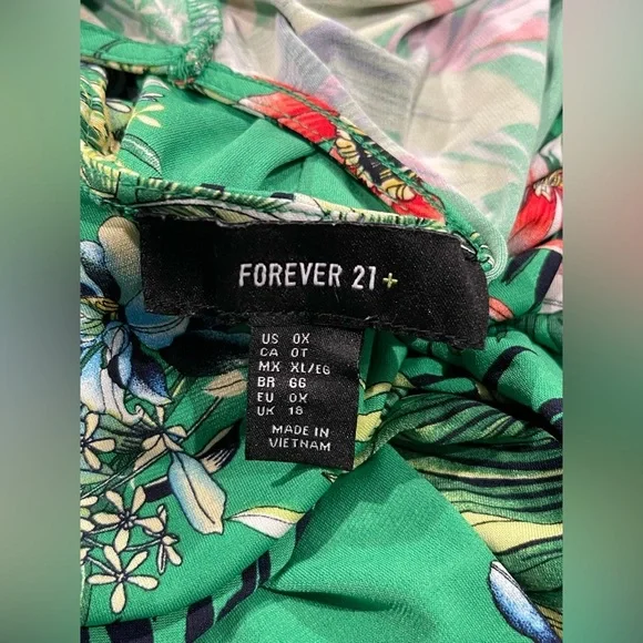 Forever 21 Green Floral Dress - Picture 6 of 7